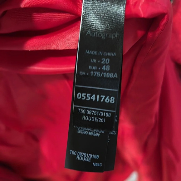 M&S AUTOGRAPH Red Wool Blend Midi Coat Jacket SIZE UK 20 (US 16 ) XL - Picture 6 of 9